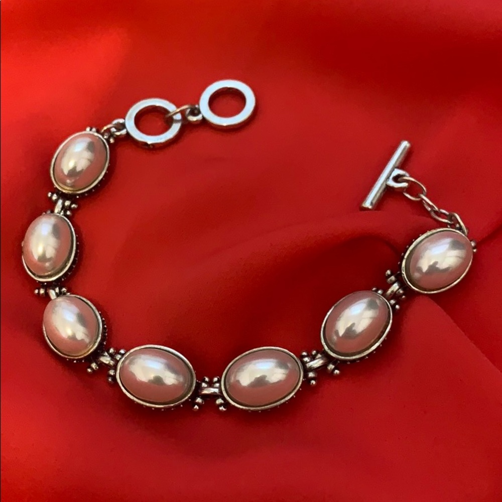 Custom jewlery oval beads pearl color bracelet